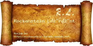 Rockenstein Lóránt névjegykártya