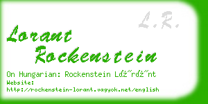 lorant rockenstein business card